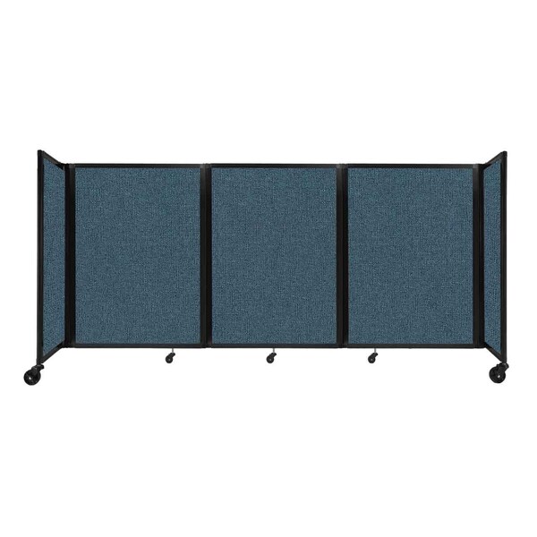 Room Divider 360 Folding Portable Partition 8'6" x 4' Caribbean Fabric